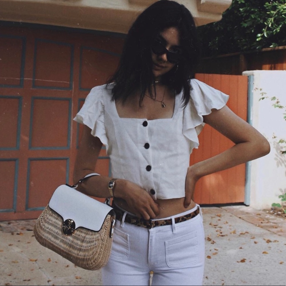 zara linen top sz small